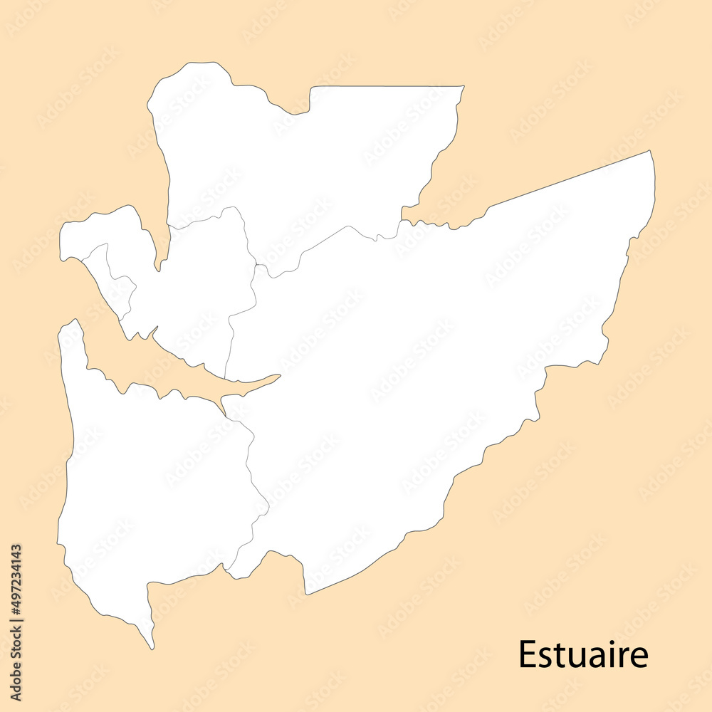 High Quality map of Estuaire is a region of Gabon