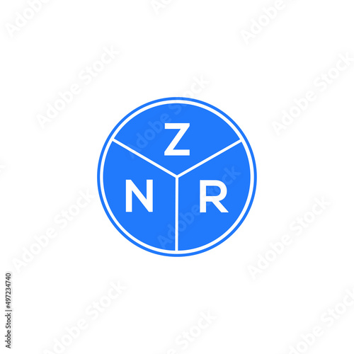 ZNR letter logo design on white background. ZNR creative circle letter logo concept. ZNR letter design.
