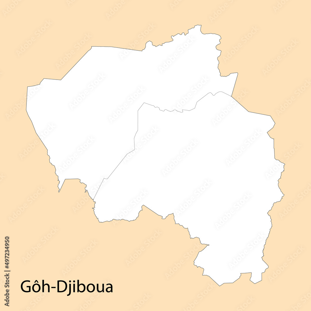 High Quality map of Goh-Djiboua is a region of Ivory Coast