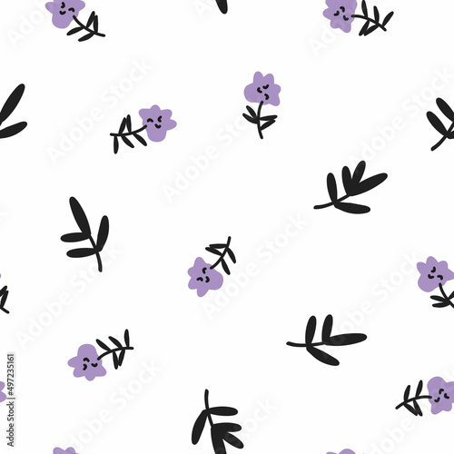 Seamless patterns in floral style. Vector illustration for textile and packaging design