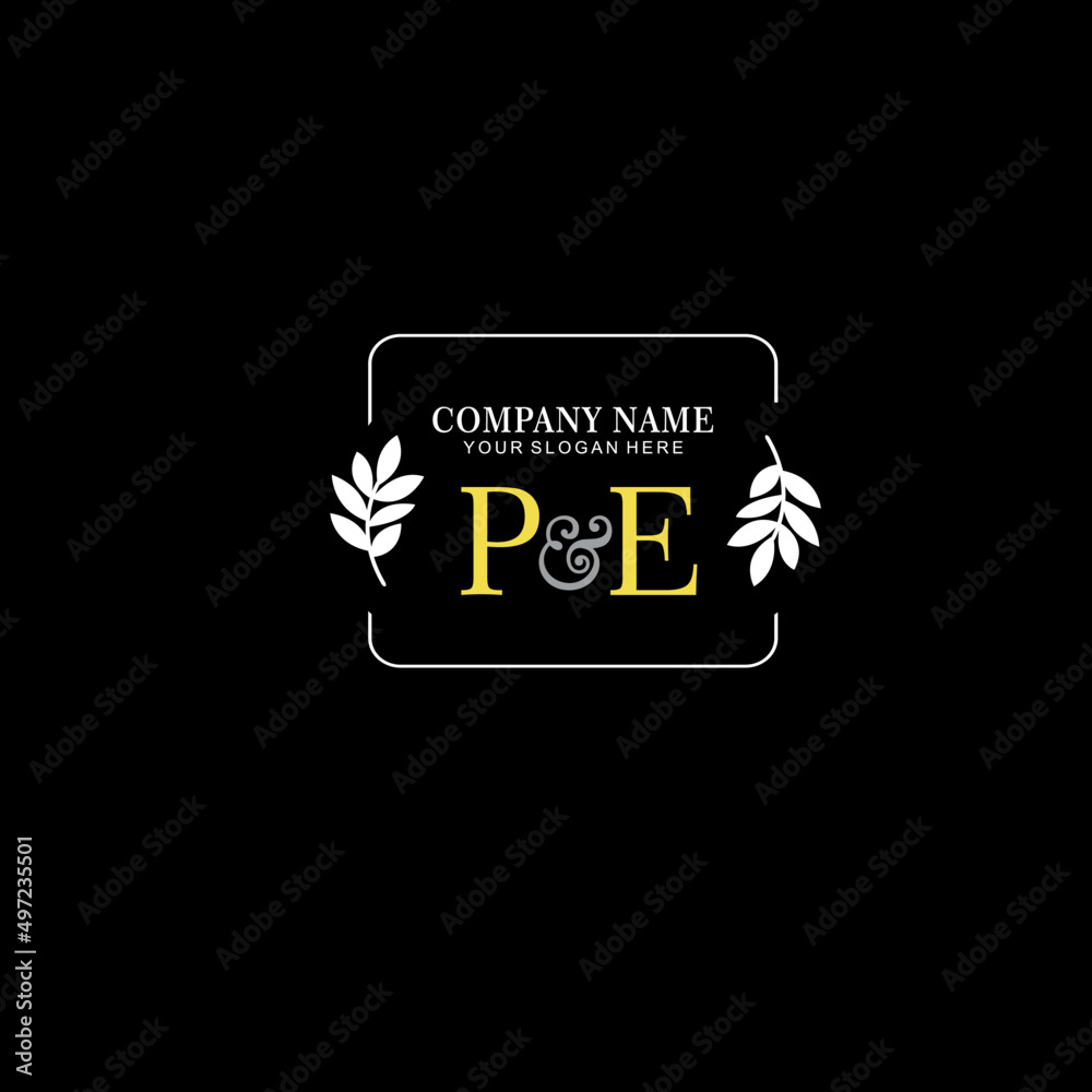 PE Beauty vector initial logo art handwriting logo of initial signature, wedding, fashion, jewelry, boutique, floral PE Beauty vector initial logo art handwriting logo of initial signature, wedding, fashion, jewelry, boutique, floral