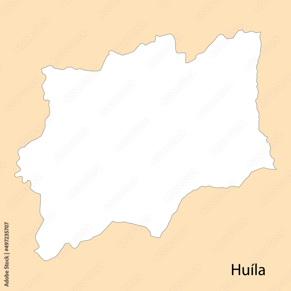 High Quality map of Huila is a region of Angola
