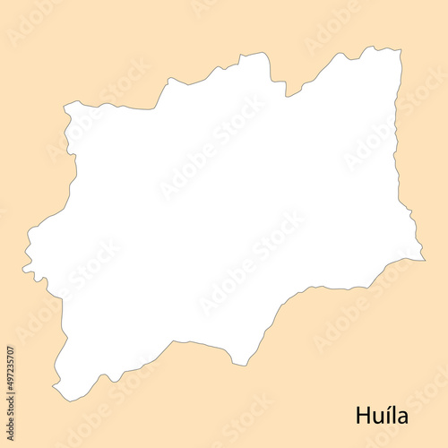 High Quality map of Huila is a region of Angola