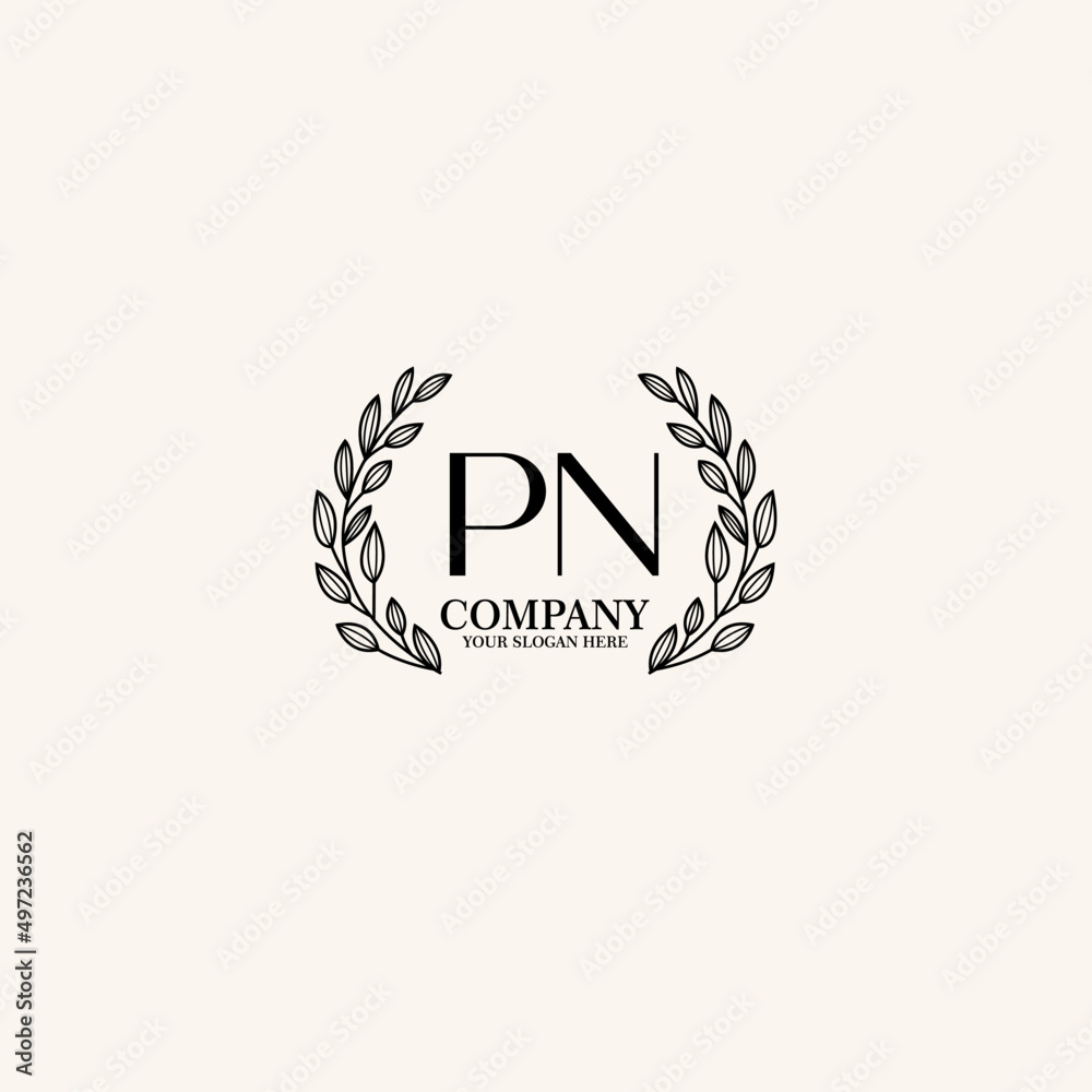 PN Beauty vector initial logo art  handwriting logo of initial signature, wedding, fashion, jewelry, boutique, floral