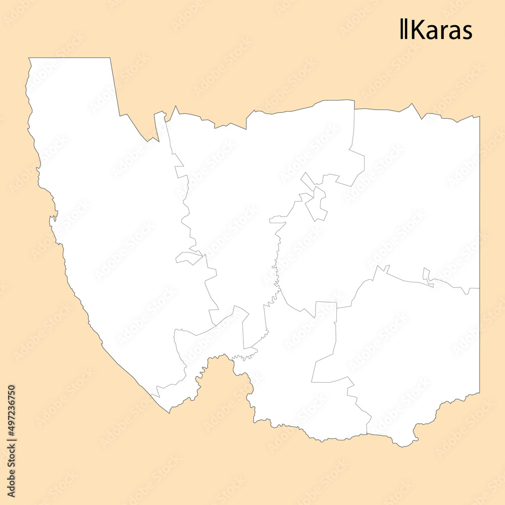 High Quality map of Karas is a region of Namibia
