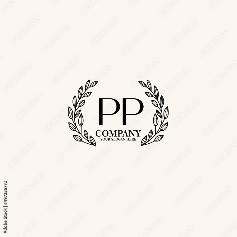 PP Beauty vector initial logo art  handwriting logo of initial signature, wedding, fashion, jewelry, boutique, floral