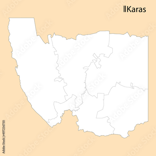 High Quality map of Karas is a region of Namibia
