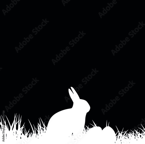 Easter Background with silhouette bunny