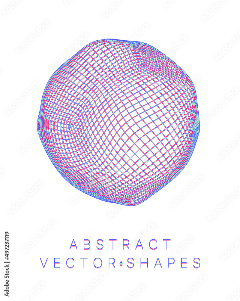 Geometric shape for design. Wireframe illustration. Molecular grid. 3d technology style. Vector illustration. Futuristic connection structure for chemistry and science. Geometric shape for design. Wireframe illustration. Molecular grid. 3d technology style. Vector illustration. Futuristic connection structure for chemistry and science.