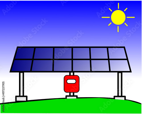 solar panel and inverter vector background