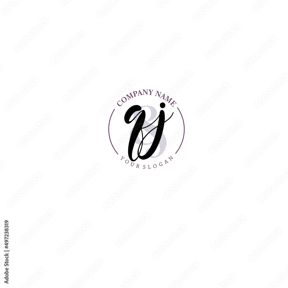 QJ Initial letter handwriting and signature logo. Beauty vector initial logo .Fashion  boutique  floral and botanical