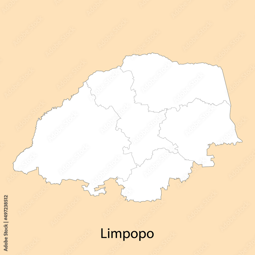 High Quality map of Limpopo is a region of South Africa