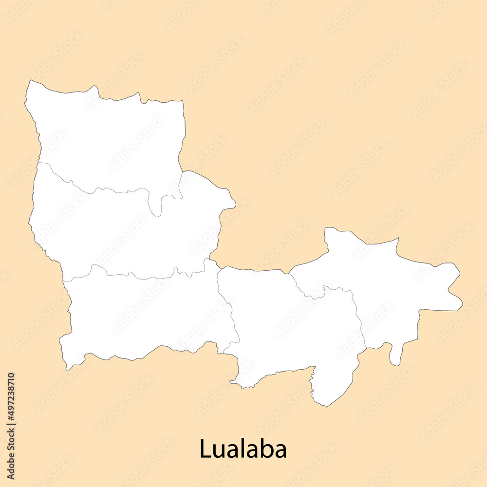 Obraz premium High Quality map of Lualaba is a region of DR Congo