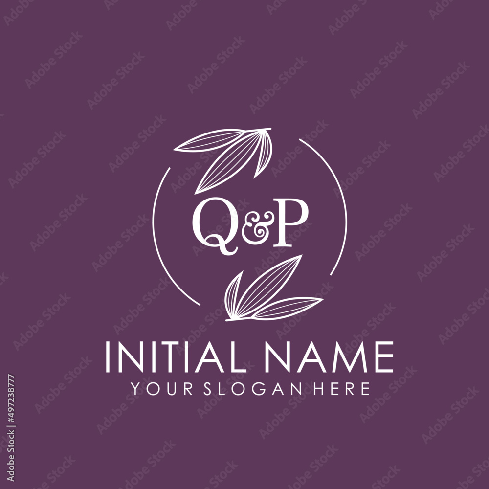 QP Beauty vector initial logo art  handwriting logo of initial signature, wedding, fashion, jewelry, boutique, floral
