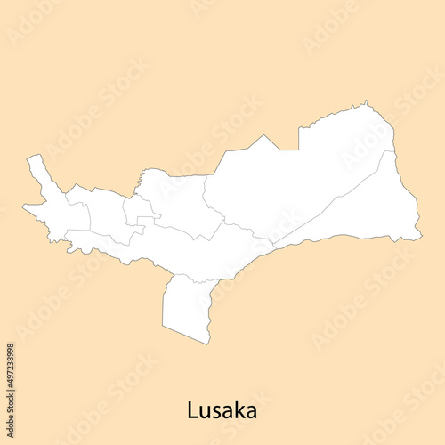 High Quality map of Lusaka is a region of Zambia