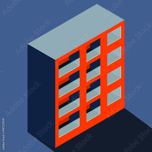 multistory building in isometric format