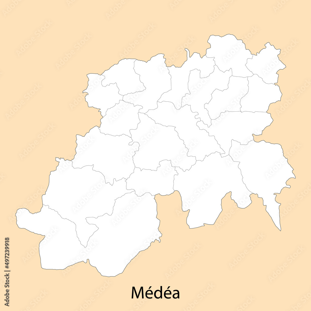 High Quality map of Medea is a province of Algeria