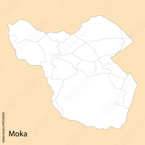 High Quality map of Moka is a region of Mauritius