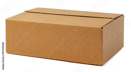 Craft cardboard boxes isolated on white background