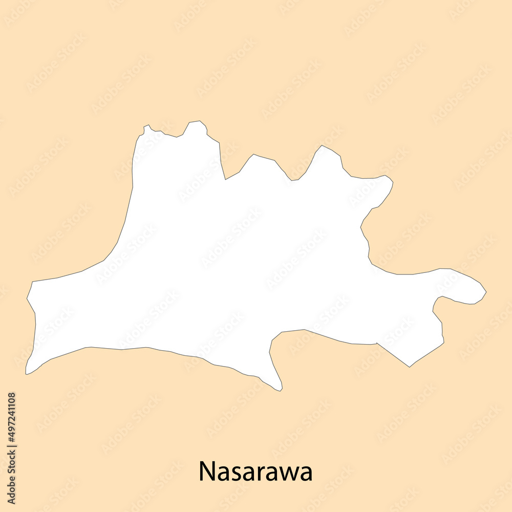 High Quality map of Nasarawa is a region of Nigeria