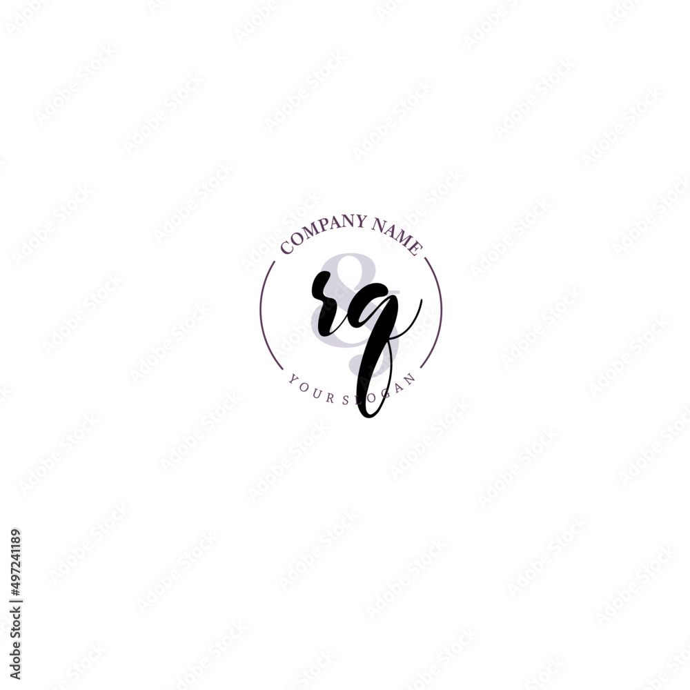 RQ Initial letter handwriting and signature logo. Beauty vector initial logo .Fashion boutique floral and botanical RQ Initial letter handwriting and signature logo. Beauty vector initial logo .Fashion boutique floral and botanical