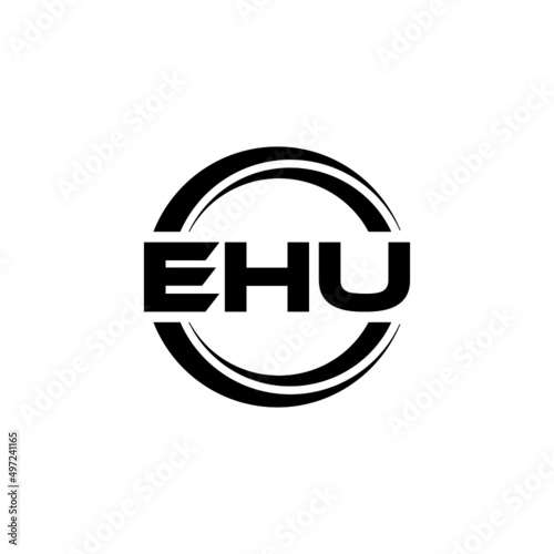 EHU letter logo design with white background in illustrator  vector logo modern alphabet font overlap style. calligraphy designs for logo  Poster  Invitation  etc.