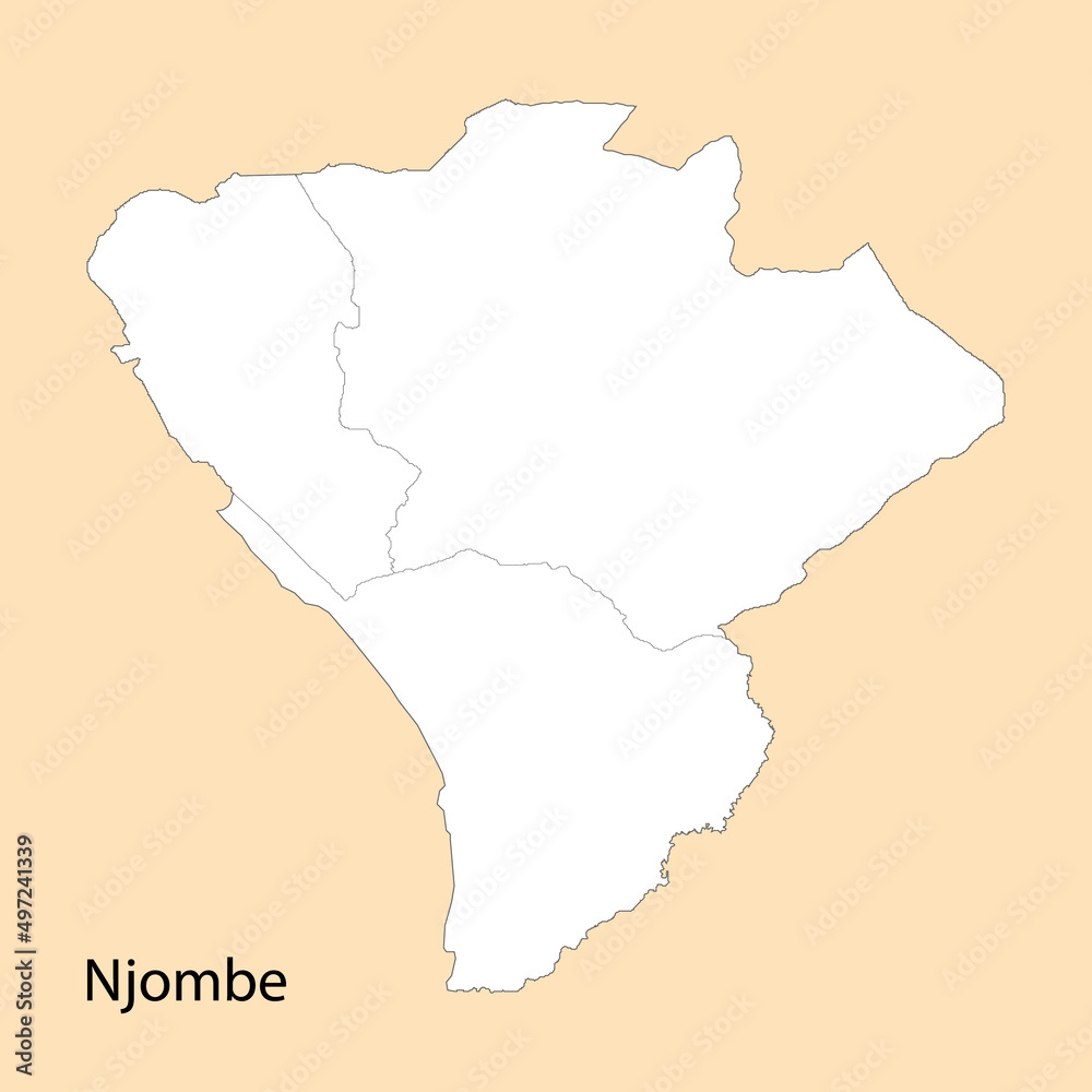 High Quality map of Njombe is a region of Tanzania