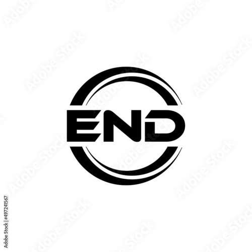 END letter logo design with white background in illustrator  vector logo modern alphabet font overlap style. calligraphy designs for logo  Poster  Invitation  etc.
