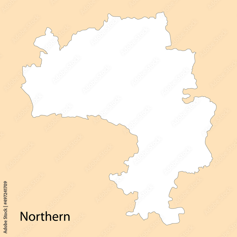 High Quality map of Northern is a region of Ghana