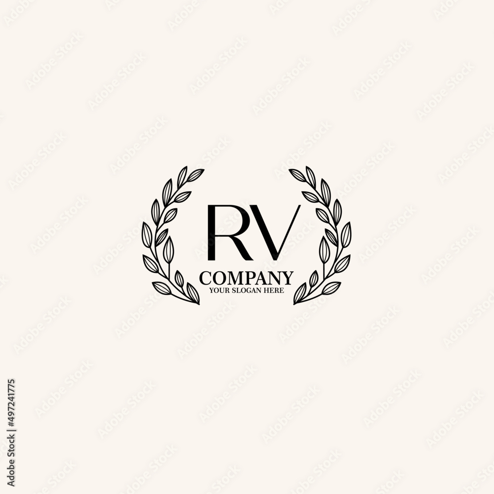 RV Beauty vector initial logo art handwriting logo of initial signature, wedding, fashion, jewelry, boutique, floral RV Beauty vector initial logo art handwriting logo of initial signature, wedding, fashion, jewelry, boutique, floral