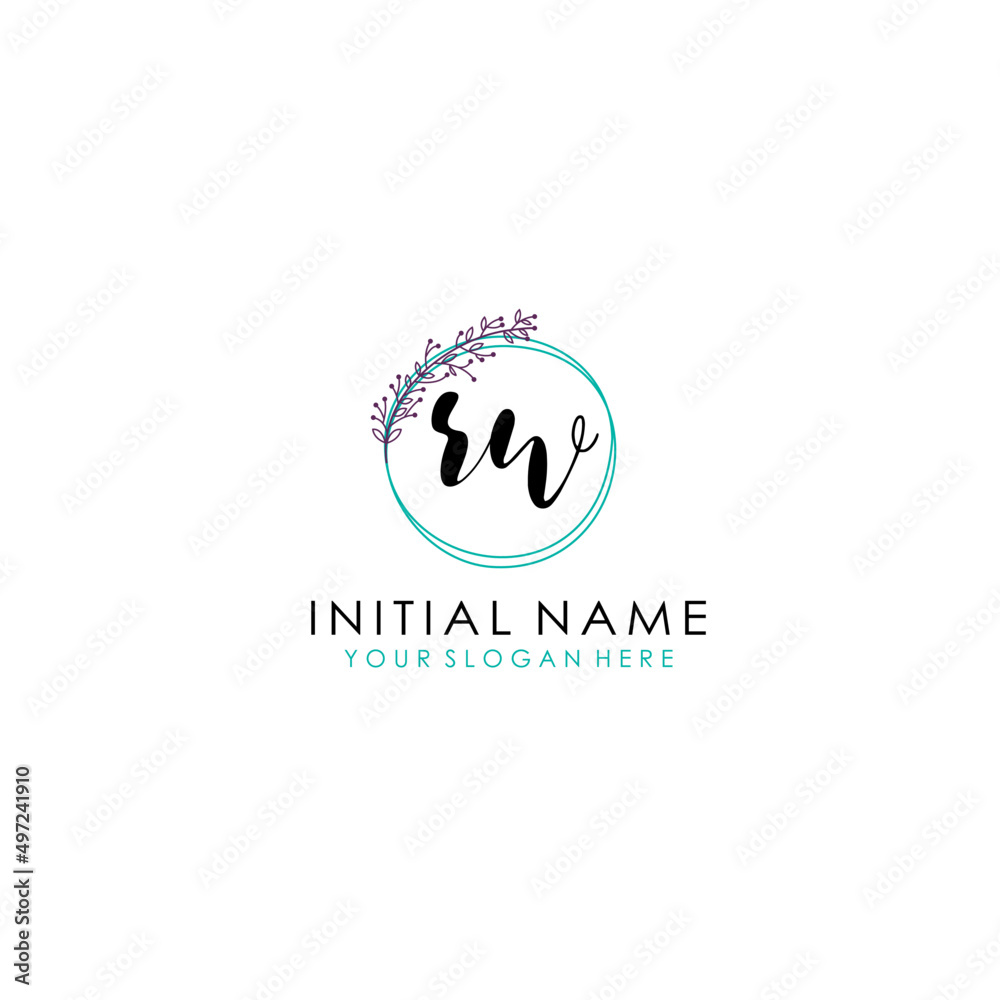RW Initial letter handwriting and signature logo. Beauty vector initial logo .Fashion boutique floral and botanical RW Initial letter handwriting and signature logo. Beauty vector initial logo .Fashion boutique floral and botanical