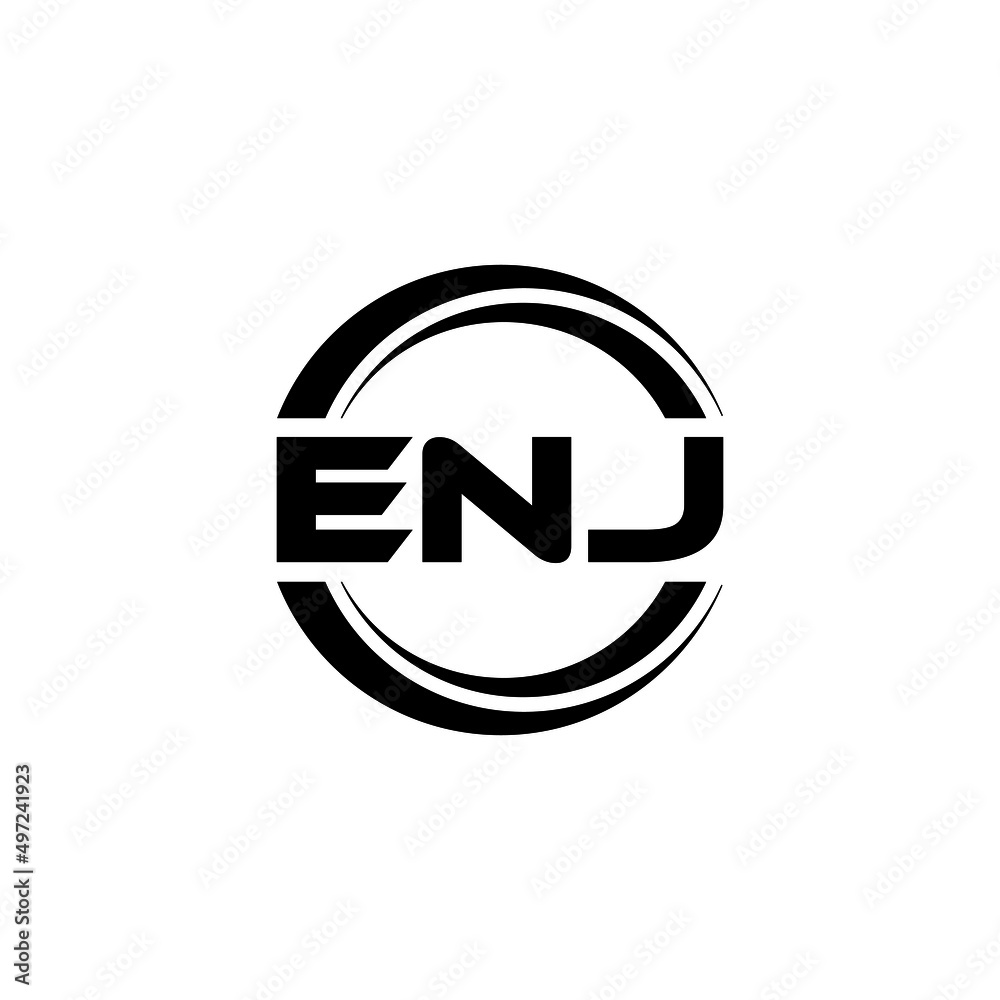 ENJ letter logo design with white background in illustrator, vector logo modern alphabet font overlap style. calligraphy designs for logo, Poster, Invitation, etc. ENJ letter logo design with white background in illustrator, vector logo modern alphabet font overlap style. calligraphy designs for logo, Poster, Invitation, etc.