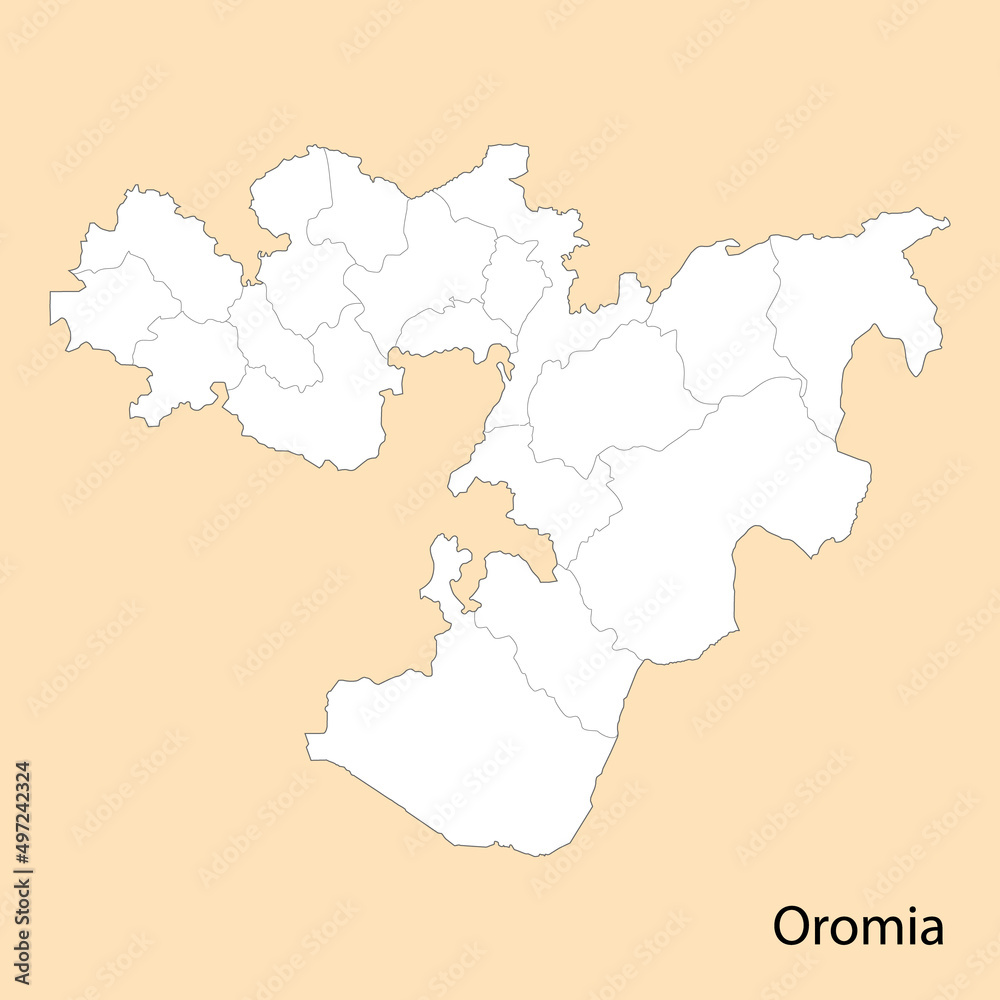 High Quality map of Oromia is a region of Ethiopia