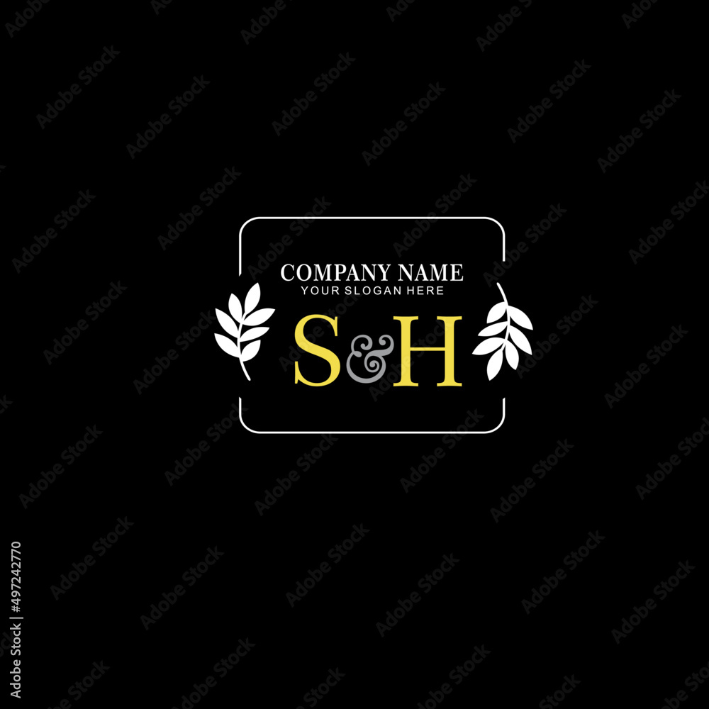 SH Beauty vector initial logo art handwriting logo of initial signature, wedding, fashion, jewelry, boutique, floral SH Beauty vector initial logo art handwriting logo of initial signature, wedding, fashion, jewelry, boutique, floral