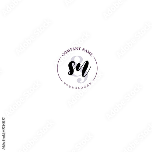 SN Initial letter handwriting and signature logo. Beauty vector initial logo .Fashion boutique floral and botanical