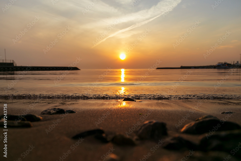 sunset over sea. amazing natural clouds sunset over sea. amazing natural clouds