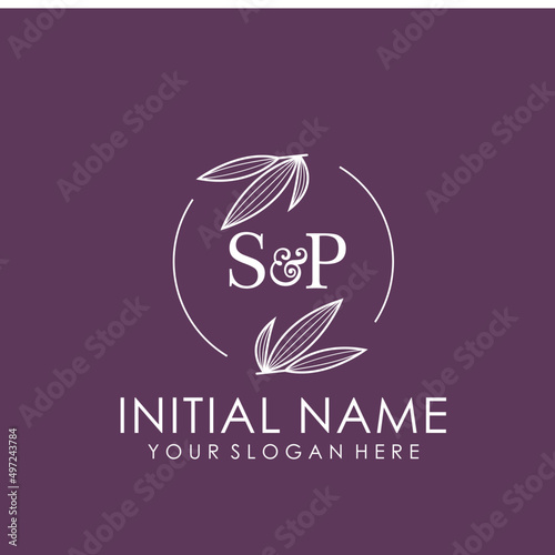 SP Beauty vector initial logo art handwriting logo of initial signature, wedding, fashion, jewelry, boutique, floral