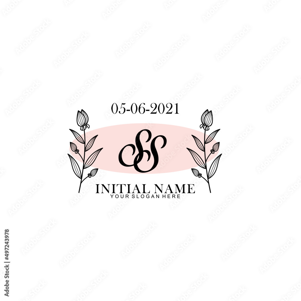 SS Initial letter handwriting and signature logo. Beauty vector initial logo .Fashion  boutique  floral and botanical