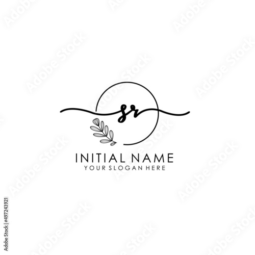 SB Luxury initial handwriting logo with flower template, logo for beauty, fashion, wedding, photography