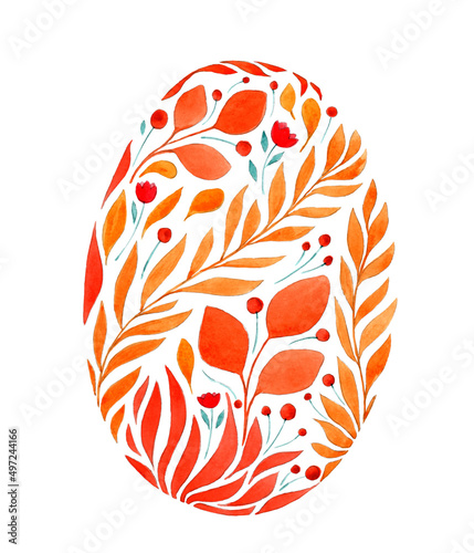 A colorful Easter egg image,watercolor illustration for print.Graphic design. photo
