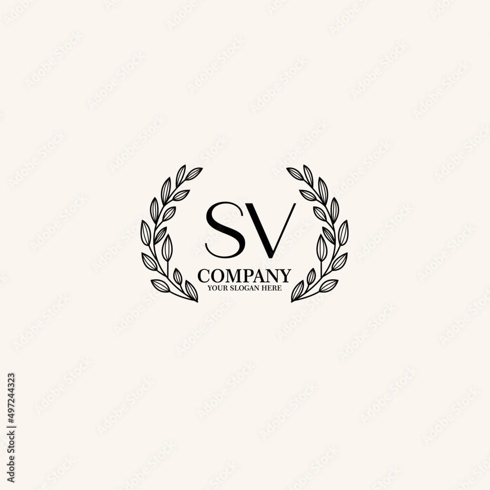 SV Beauty vector initial logo art handwriting logo of initial signature, wedding, fashion, jewelry, boutique, floral SV Beauty vector initial logo art handwriting logo of initial signature, wedding, fashion, jewelry, boutique, floral