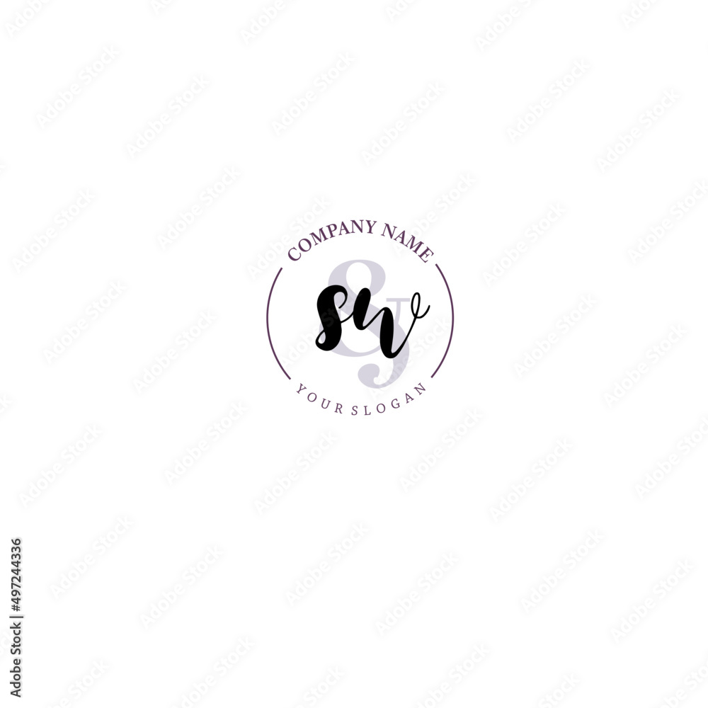 SW Initial letter handwriting and signature logo. Beauty vector initial logo .Fashion boutique floral and botanical SW Initial letter handwriting and signature logo. Beauty vector initial logo .Fashion boutique floral and botanical