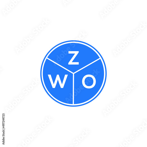 ZWO letter logo design on white background. ZWO creative circle letter logo concept. ZWO letter design. 