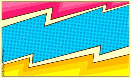 Colorful comic cartoon with thunder