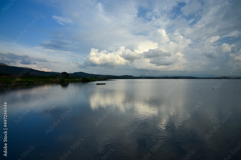 lake and clouds