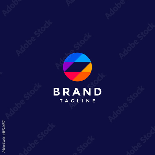 Circle Logo Design with Colorful Diamond Pattern. Letter O logo design with colorful mosaic motif.