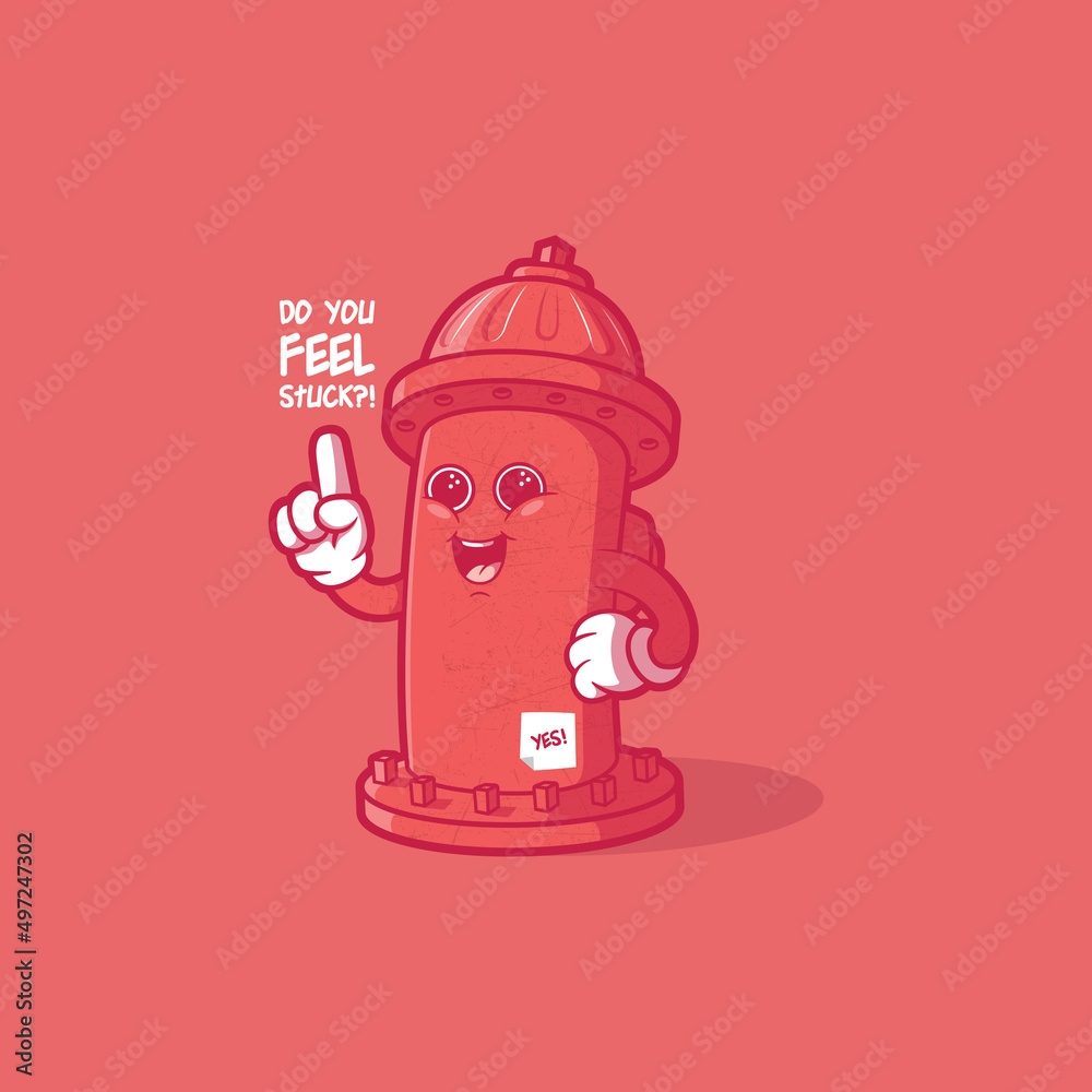 Fyre Hydrant motivational character vector illustration. Motivation, funny, protection design concept. Fyre Hydrant motivational character vector illustration. Motivation, funny, protection design concept.