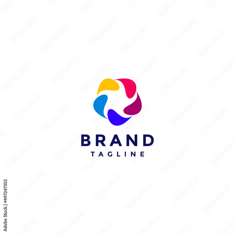 Simple Colorful Propeller Logo Design. Abstract rotating propeller logo design in bright colors. Simple Colorful Propeller Logo Design. Abstract rotating propeller logo design in bright colors.