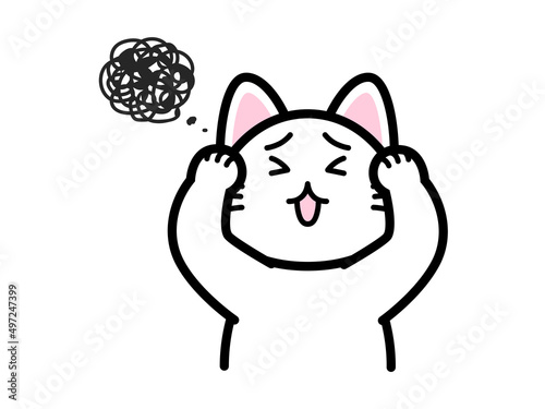 もやもやと悩む猫