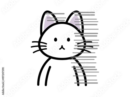 ショックで呆然としている猫